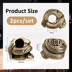 2Pcs Brass European Beads&nbsp;KK-FH0008-13AB