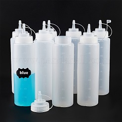 プラスチック製のスクイズボトルと黒板のステッカーラベルキット  キャップのふたをひねって個別に測定  ケチャップ用  ソース  ペイント  ホワイト  6.8x26cm  容量：680ミリリットル  8個/セット&nbsp;TOOL-PH0017-39