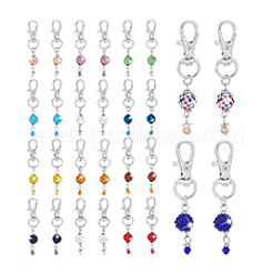 28Pcs 14 Colors Rhinestone Pave Disco Ball and Bicone Glass Dress Zipper Helper&nbsp;HJEW-PH01984