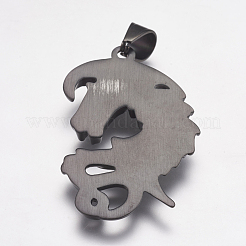 304ステンレスペンダント  ドラゴン  ミックスカラー  49x33x5mm  穴：7x9mm&nbsp;STAS-K171-26