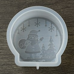 Diyのシリコーンキャンドル型  クリスマステーマの樹脂鋳造型  UVレジン用  エポキシ樹脂工芸品作り  ホワイト  78x77x26mm&nbsp;DIY-A055-02A