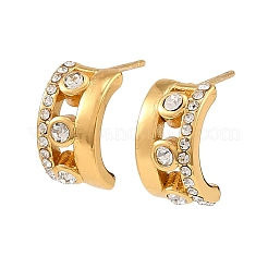 304 Stainless Steel Pave Cubic Zirconia Stud Earrings for Women&nbsp;SA-CBAF36C-04B-G