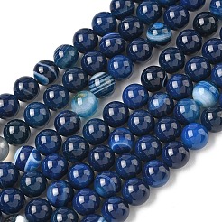 Natural Banded Agate Beads Strands&nbsp;G-I392-A01-10mm