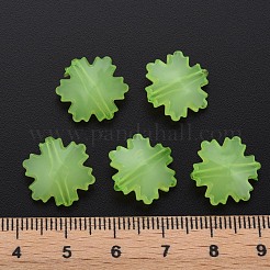 模造ゼリーアクリルビーズ  多面カット  スノーフレーク  薄緑  15x14x6mm  穴：1.6mm  約970個/500g&nbsp;MACR-S373-92-E06