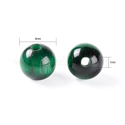100個 8mm 天然グリーンタイガーアイ（染色・加熱）ラウンドビーズ  10mの弾性水晶糸付き  DIYストレッチブレスレット作成キット用  8mm  穴：1mm&nbsp;DIY-LS0002-08