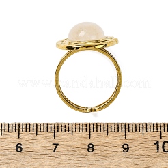Oval Natural Quartz Crystal Finger Rings&nbsp;RJEW-M063-01G-12