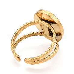 Ion Plating(IP) 304 Stainless Steel Open Cuff Ring Settings&nbsp;X-RJEW-B027-29G