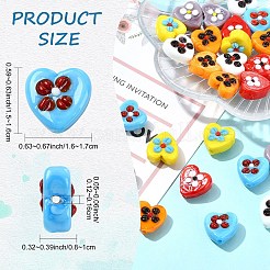 30Pcs 6 Colors Handmade Lampwork Beads&nbsp;LAMP-YW0004-19