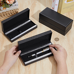 長方形の紙ペン収納ケース  ギフト用の箱  銀  188x81x35mm&nbsp;OFST-WH0050-057A