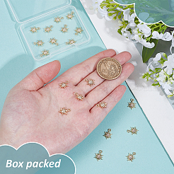20Pcs Brass Glass Charms&nbsp;KK-BC0014-95