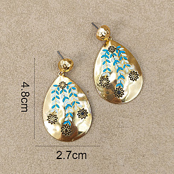 Alloy Enamel Stud Dangle Earrings for Women&nbsp;WGE16F6-01