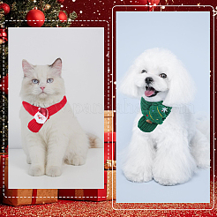 2Pcs 2 Colors Christmas Polyester Pet Scarf&nbsp;AJEW-GF0012-46B