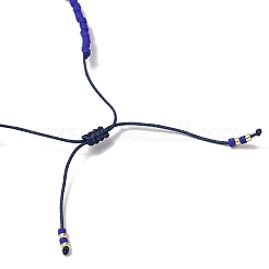 宝石編組ビーズのブレスレット  ナイロンコード付き  ミックスカラー  内径：1-7/8~3インチ（4.9~7.5cm）&nbsp;BJEW-C061-07