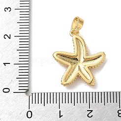 真鍮チャーム  ヒトデのチャーム  ゴールドカラー  20.5x18x3mm  穴：5x3mm&nbsp;KK-K305-12G