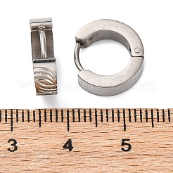 304ステンレススチール研磨効果フープピアス  ステンレス鋼色  13.5x4mm&nbsp;EJEW-M001-14P