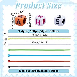 6Pcs 6 Colors Nylon Cable Ties&nbsp;DIY-NB0016-45