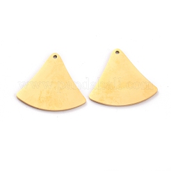 304ステンレスペンダント  鏡面研磨仕上げ  空白タグのスタンプ  レーザー切断  ファン  ゴールドカラー  20x21.5x1mm  穴：1.2mm&nbsp;STAS-F267-18G