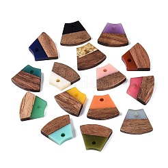 Opaque & Transparent Resin & Walnut Wood Pendants&nbsp;RESI-N053-34