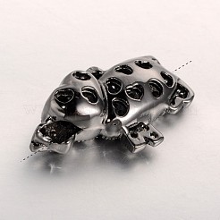 Brass Micro Pave Cubic Zirconia Animal Beads&nbsp;ZIRC-J004-22B