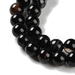 Natural Striped Agate/Banded Agate Beads Strands&nbsp;G-Z060-A01-A08