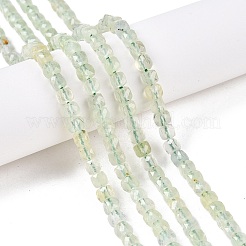 天然石プレナイトビーズ連売り  グレードAA  多面カット  キューブ  4~5x4~5x4~5mm  穴：0.8mm  約92~105個/連  14.96~15.35インチ（38~39cm）&nbsp;G-N342-125