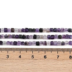 天然石蛍石ビーズ連売り  多面カット  キューブ  3.5x3.5x3.5mm  穴：0.6mm  約126個/連  15.20~15.47''（38.6~39.3センチメートル）&nbsp;LS-G-RM2025-C42-B