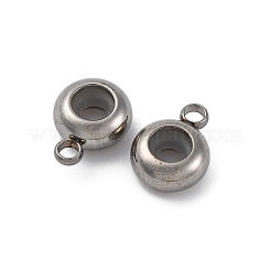 201 ステンレス鋼チューブベイル  シリコンシールリング付き  フラットラウンド  ステンレス鋼色  11x8x4mm  穴：1.8/2.5mm&nbsp;STAS-S171-02P-04