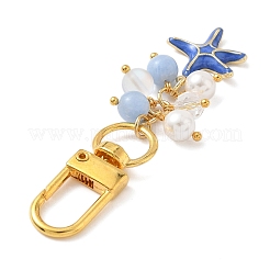 Brass Enamel Starfish Pendant Decorations&nbsp;HJEW-JM04084