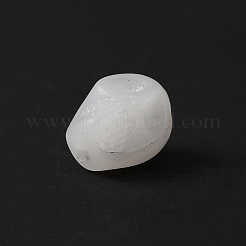 手作りランプワークビーズ  スカル  ホワイト  12.5x10x9.5mm  穴：1.2mm&nbsp;LAMP-WH0009-03D