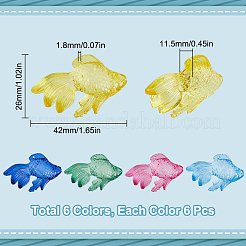 36Pcs 6 Colors Transparent Acrylic Pendants&nbsp;MACR-SC0001-64