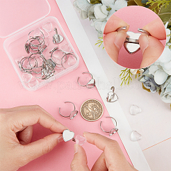 DIY Blank Heart Cuff Ring Making Kit&nbsp;FIND-UN0002-92
