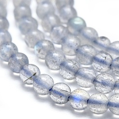 天然石ラブラドライトビーズ連売り  ラウンド  3mm  穴：0.5mm  約130個/連  15.35インチ（39cm）&nbsp;G-K305-04-A