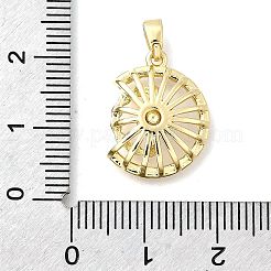 Brass Micro Pave Cubic Zirconia Pendants&nbsp;KK-P336-26G