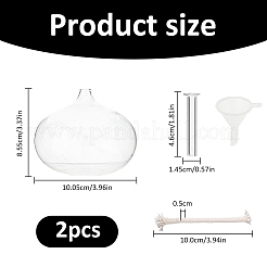 キャンドル芯付き透明ガラスキャンドルホルダー  家の装飾  透明  100.5x85.5mm&nbsp;LS-DIY-WH0308-996B