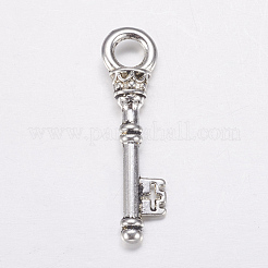 合金ペンダント  キー  鉛フリー及びカドミウムフリー  アンティークシルバー  36x9x6mm  穴：5mm&nbsp;EA10909Y