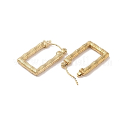 Rectangle 201 Stainless Steel Half Hoop Earrings for Women&nbsp;EJEW-G385-41G