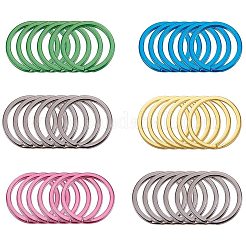 メッキされた鉄のキー留め具のパーツ  キーチェーンリングのパーツ  ミックスカラー  30~33x2~3mm  10個/カラー  50個/箱&nbsp;KEYC-PH0001-14