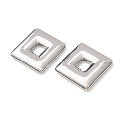 304ステンレスペンダント  スクエアチャーム  切り取る  ステンレス鋼色  19x19x2mm  穴：5x5mm&nbsp;SA-D002-08P