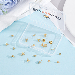 40Pcs 4 Styles Golden Plated 201 & 304 Stainless Steel Cup Pearl Peg Bails Pin Pendants&nbsp;STAS-BBC0010-19