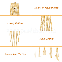 10Pcs 5 Style Brass Chain Tassel Big Pendants&nbsp;KK-HY0003-24