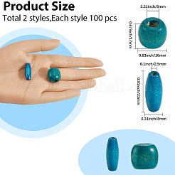200Pcs 2 Styles Dyed Natural Wood Beads&nbsp;WOOD-PA0001-29B