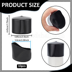 PVC キャップスクリュープラグカバー  スリーブエンドキャップシール  コラム  ブラック  58.5x44.5mm  内径：58mm&nbsp;FIND-WH0126-645