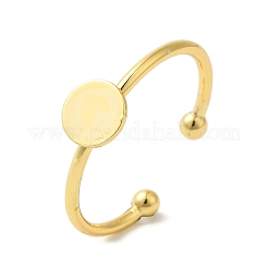 Rack Plating Brass Open Cuff Pad Ring Settings&nbsp;KK-F873-39G