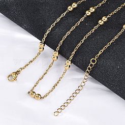 304 Stainless Steel Double Round Rope Chain Necklaces&nbsp;NJEW-C073-06G