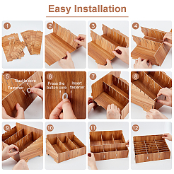 24-Grid Wooden Cell Phone Storage Box&nbsp;CON-WH0094-05B