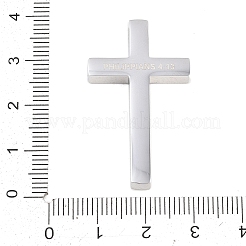 304ステンレスペンダント  やる気を起こさせる十字架のチャーム  ステンレス鋼色  37x22x5mm  穴：3mm&nbsp;STAS-B137-13P