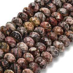 天然ヒョウ肌ジャスパービーズ連売り  多面カット  ロンデル  8x5.5mm  穴：1.2mm  約69個/連  15.16''（38.5センチメートル）&nbsp;G-Z111-A23