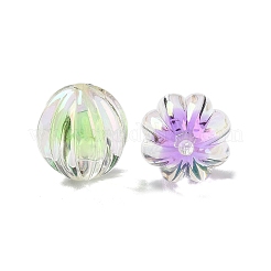 UVメッキレインボー虹色アクリルビーズ  二層ビーズ  ランタン  16.5x14.5mm  穴：2mm&nbsp;OACR-H112-16A