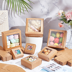 Square Foldable Creative Kraft Paper Box&nbsp;CON-WH0089-20A