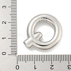 ラックメッキ真鍮チャーム  長持ちメッキ  鉛フリー＆カドミウムフリー  レターチャーム  文字Q  22x21x5mm  穴：3x1.5mm&nbsp;KK-R143-21P-Q